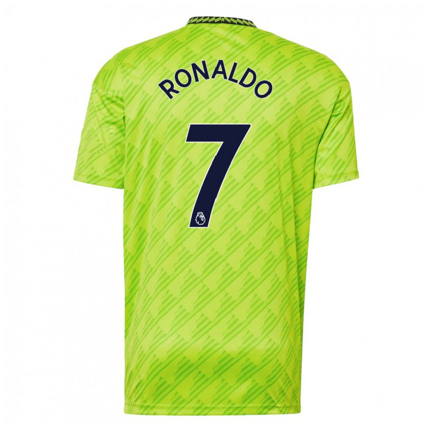 Niño Fútbol Camiseta Cristiano Ronaldo #7 Verde Claro Equipación Tercera  2022/23 Perú